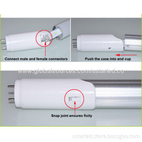 Driver Replaceable 2 Feet/0.6m 10W T8 LED Tubes, SMD2835,900lm, AC100-277V, CRI>75, PF>0.95, CE&RoHS